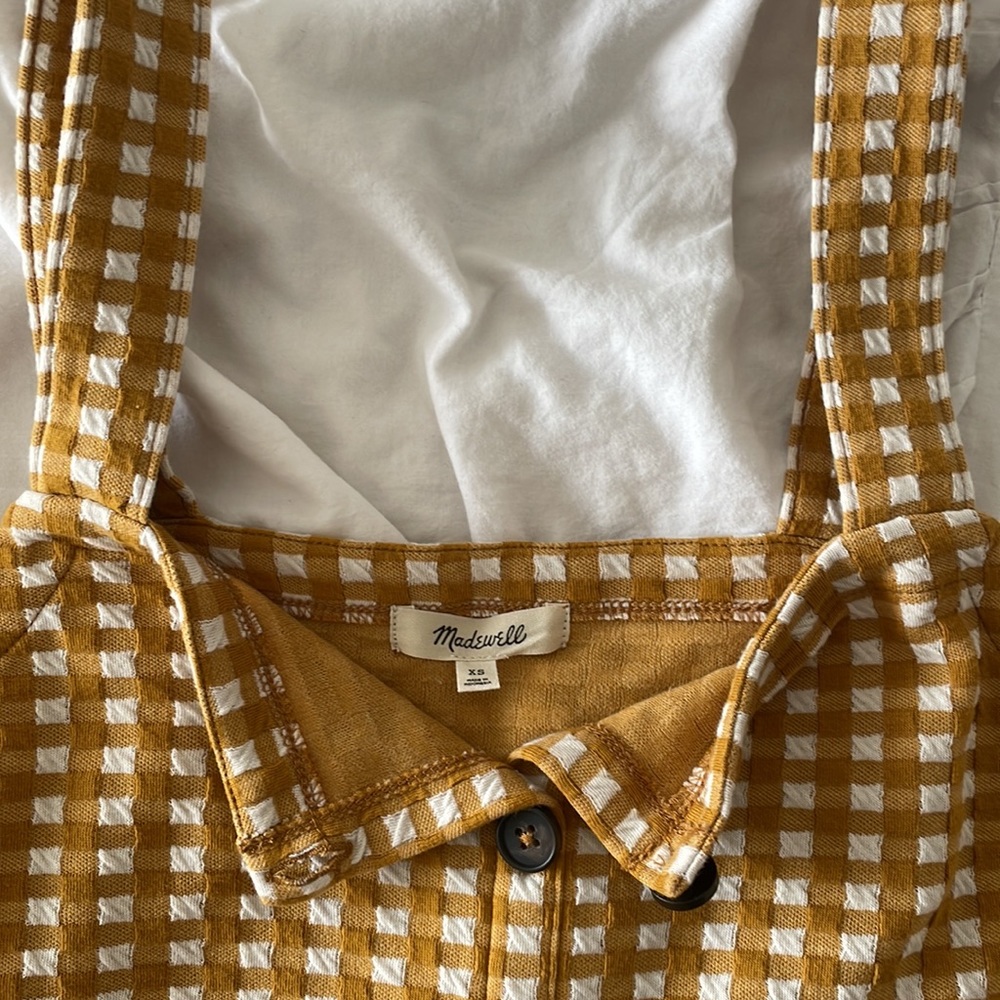 Madewell Mustard Gingham picnic dress - Picture 3 of 3